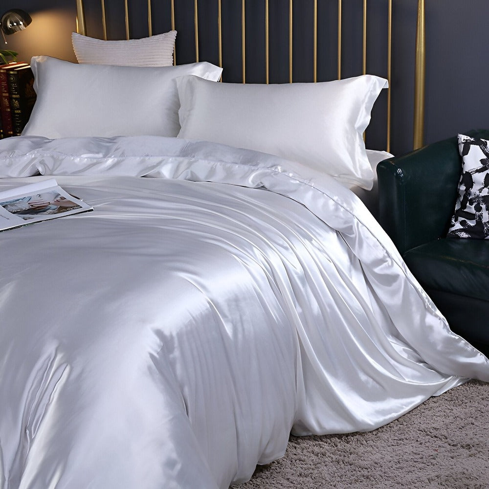 Mulberry Silk Duvet Cover Set with 2 Pillowcases