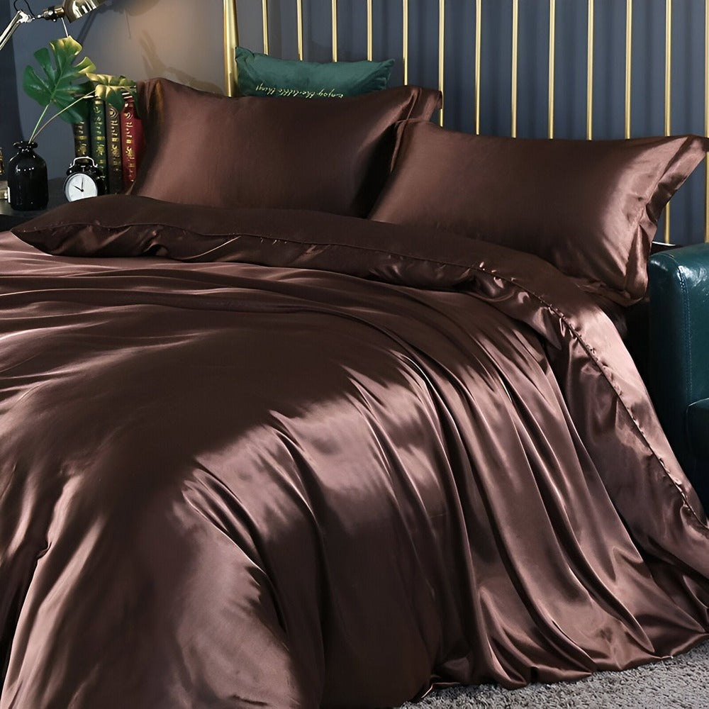 Mulberry Silk Duvet Cover Set with 2 Pillowcases