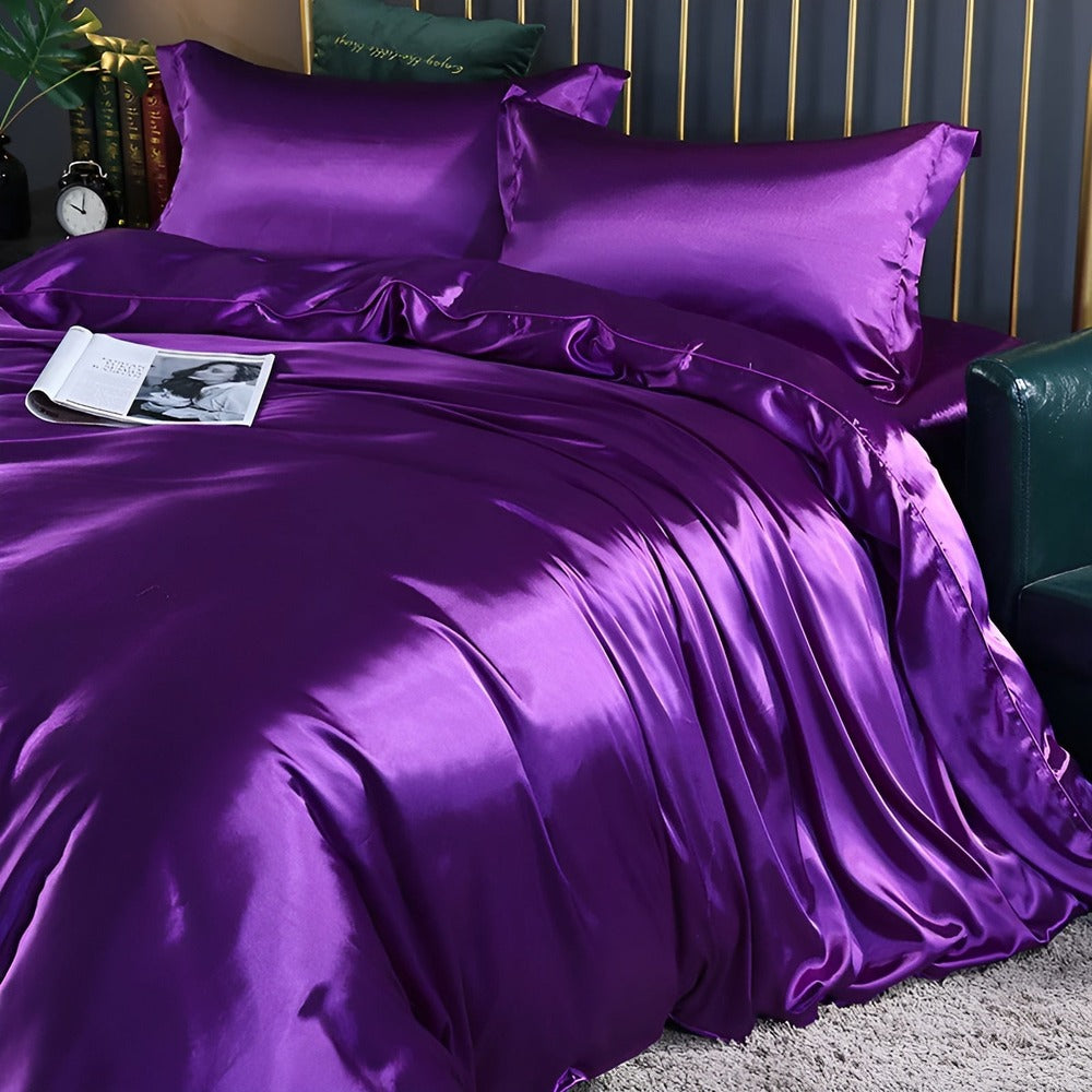 Mulberry Silk Duvet Cover Set with 2 Pillowcases