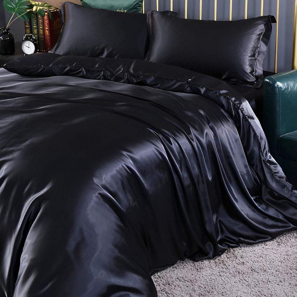 Mulberry Silk Duvet Cover Set with 2 Pillowcases