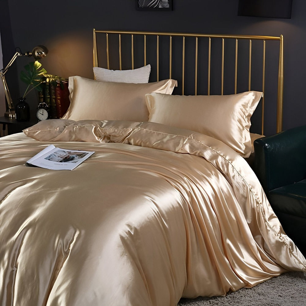 Mulberry Silk Duvet Cover Set with 2 Pillowcases