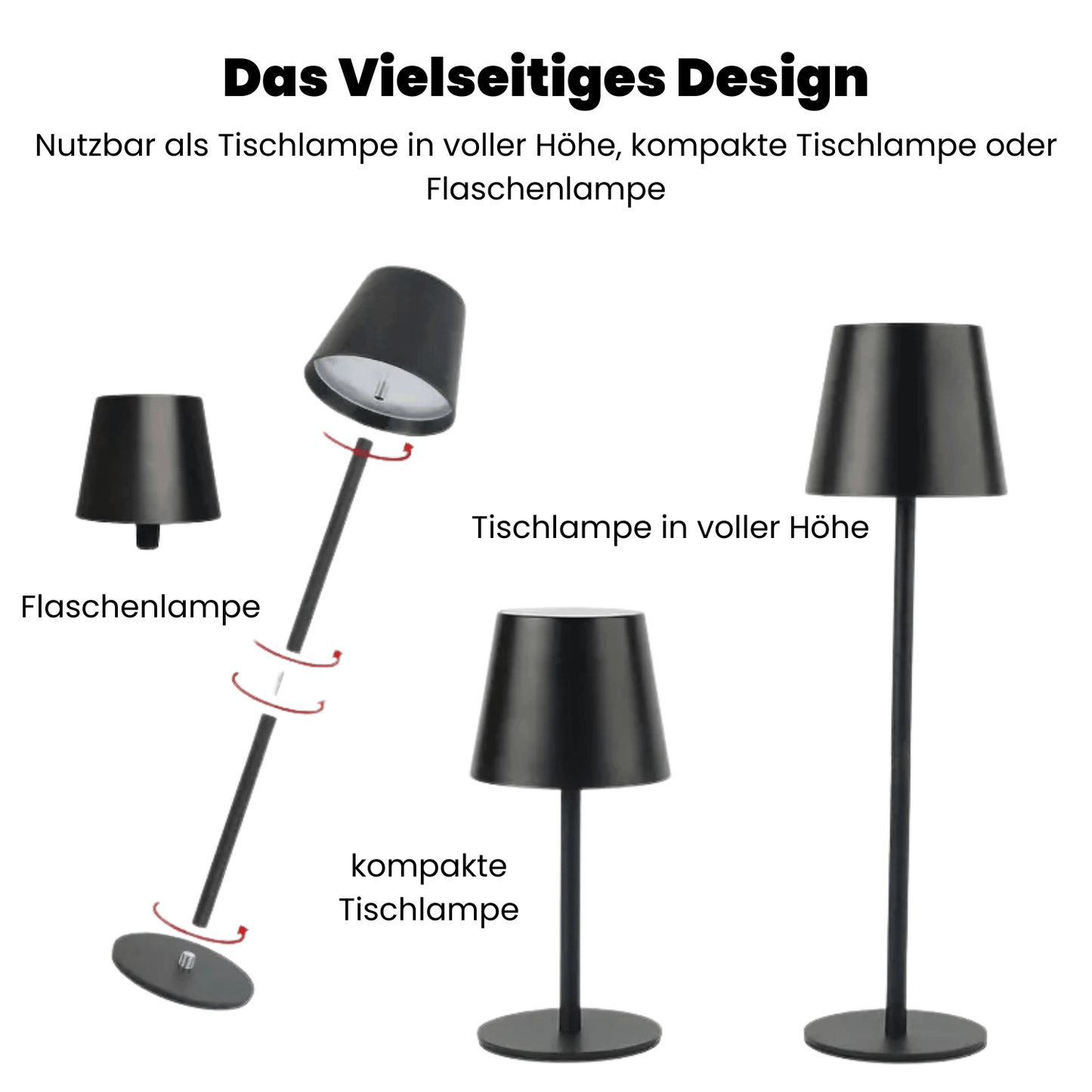 Portable LED Desk Lamp - Rechargeable & Adjustable Brightness