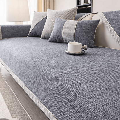 NATURWEFT – Non-slip cotton-linen sofa cover for all seasons