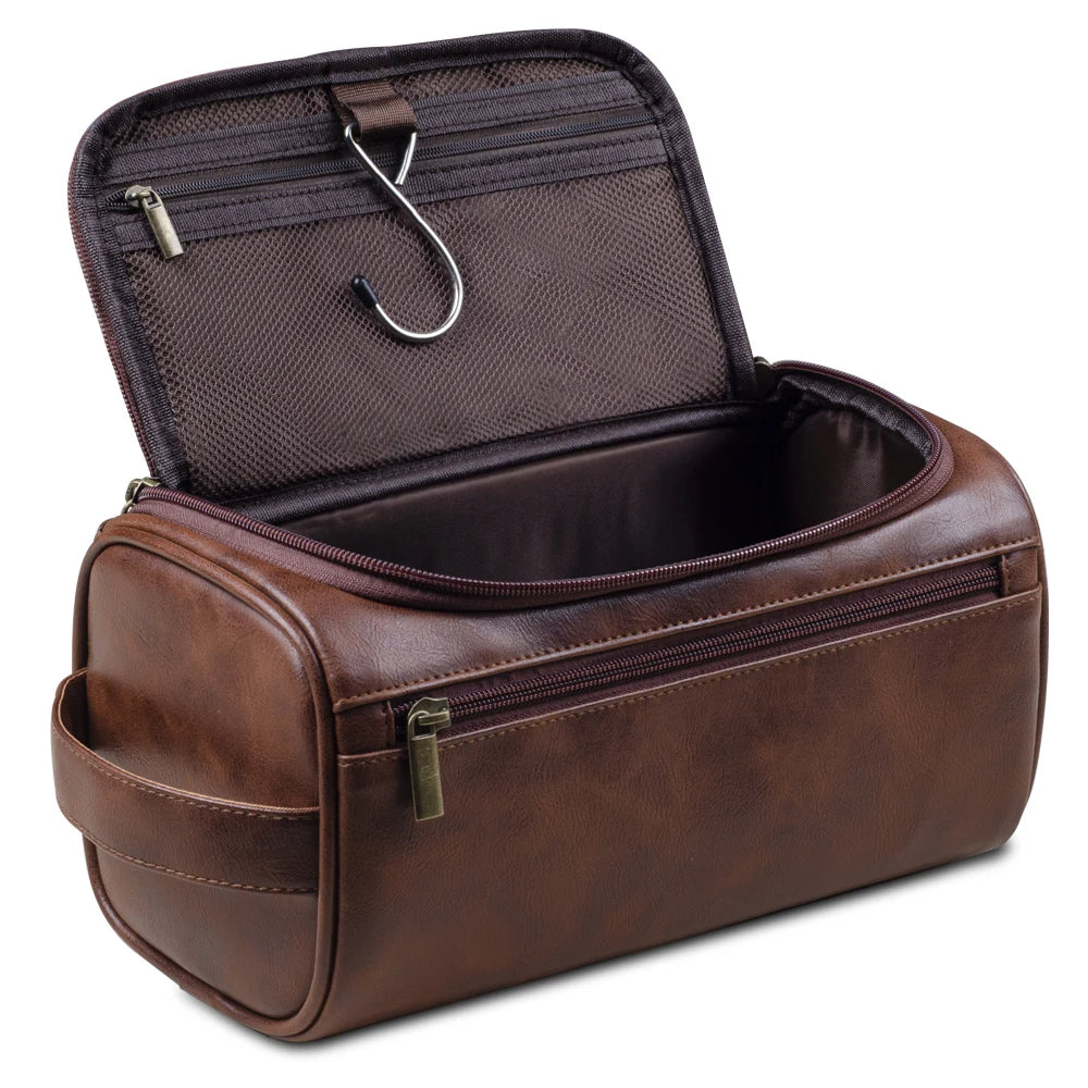 Luxury Travel Leather Toiletry Kit Bag - Cofik