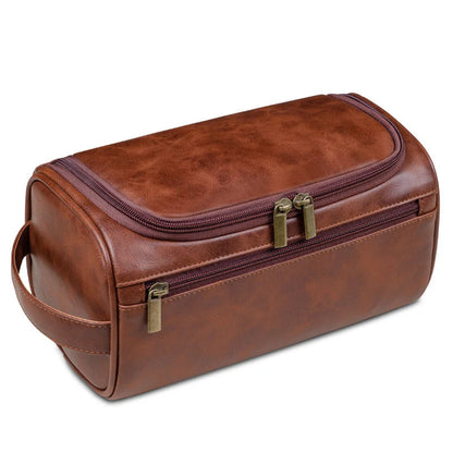 Luxury Travel Leather Toiletry Kit Bag