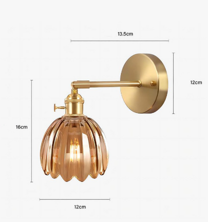 Vintage Glass Flower Wall Lamp