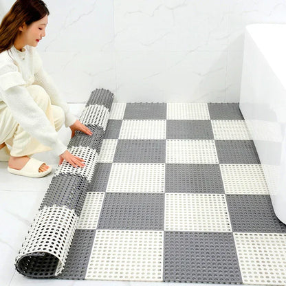 Non-Slip Bath Mat Set | Waterproof Rubber | Mold Resistant | 11.8" x 11.8" | Quick-Drying Safety