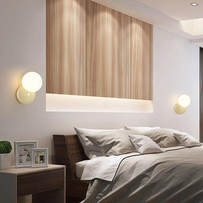 Round Glass Table Lamp with Push Button Switch