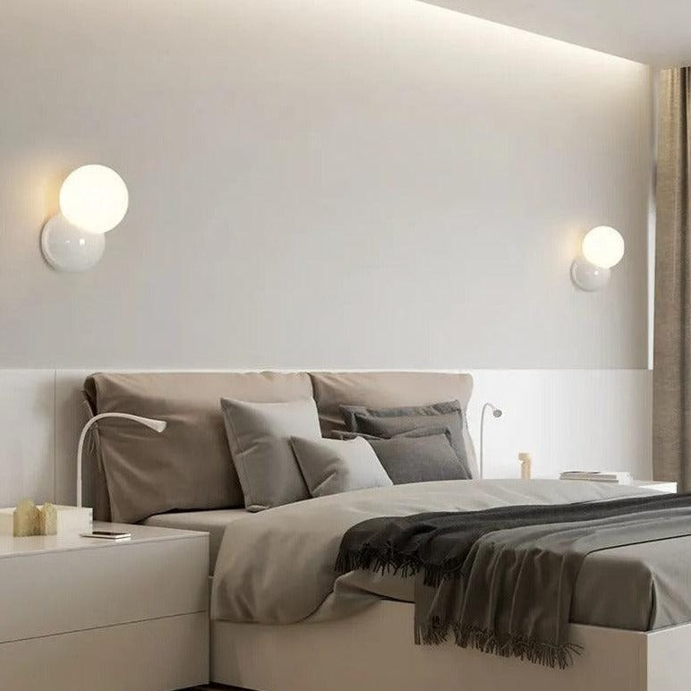 Round Glass Table Lamp with Push Button Switch