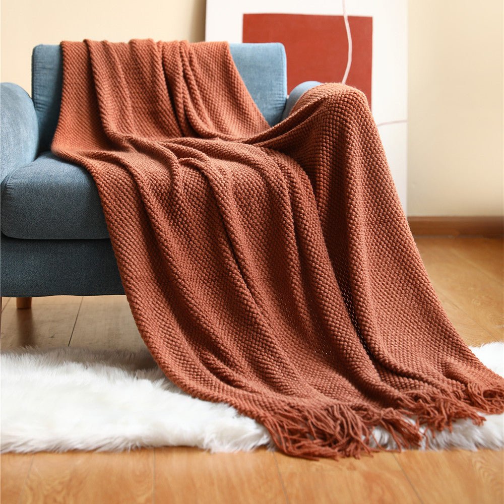 Warm Thick Knitted Throw Blanket