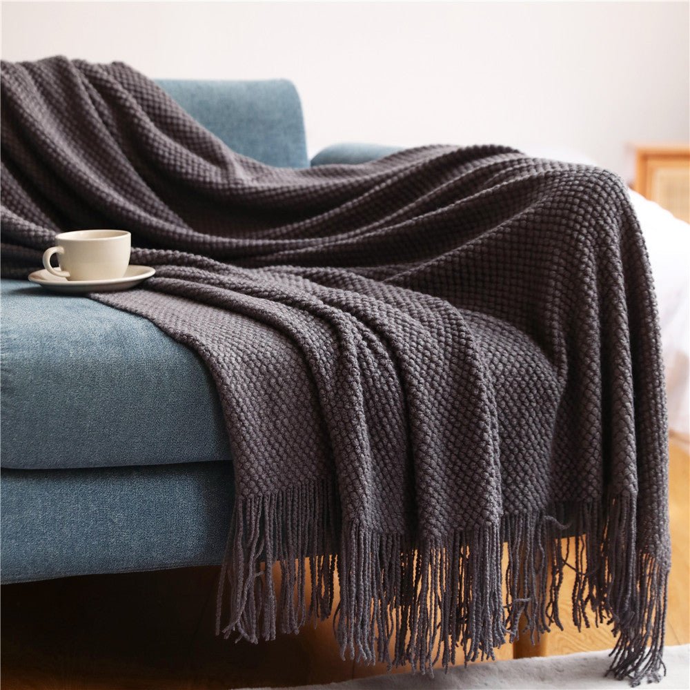 Warm Thick Knitted Throw Blanket