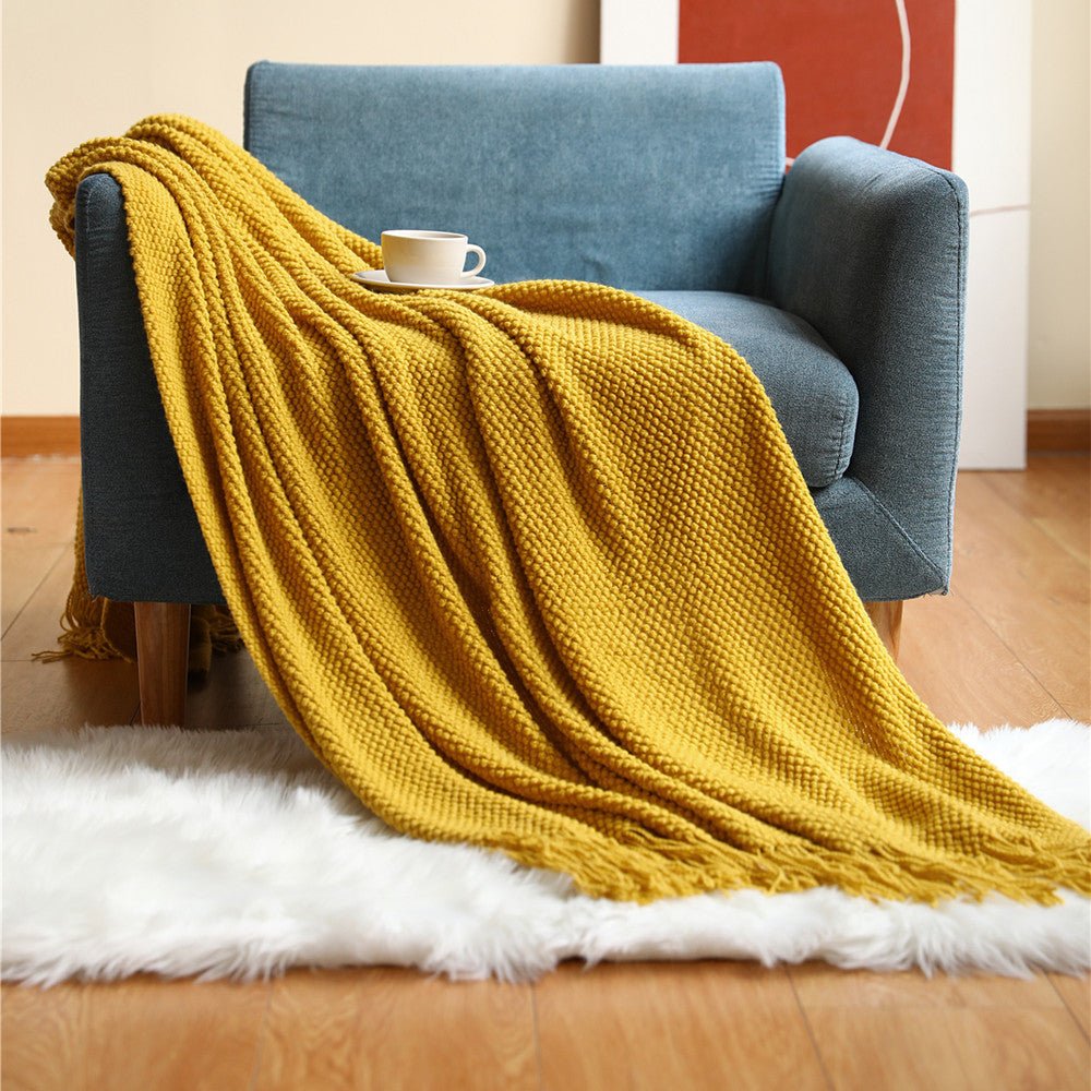 Warm Thick Knitted Throw Blanket