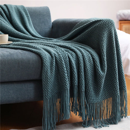 Warm Thick Knitted Throw Blanket - Cofik