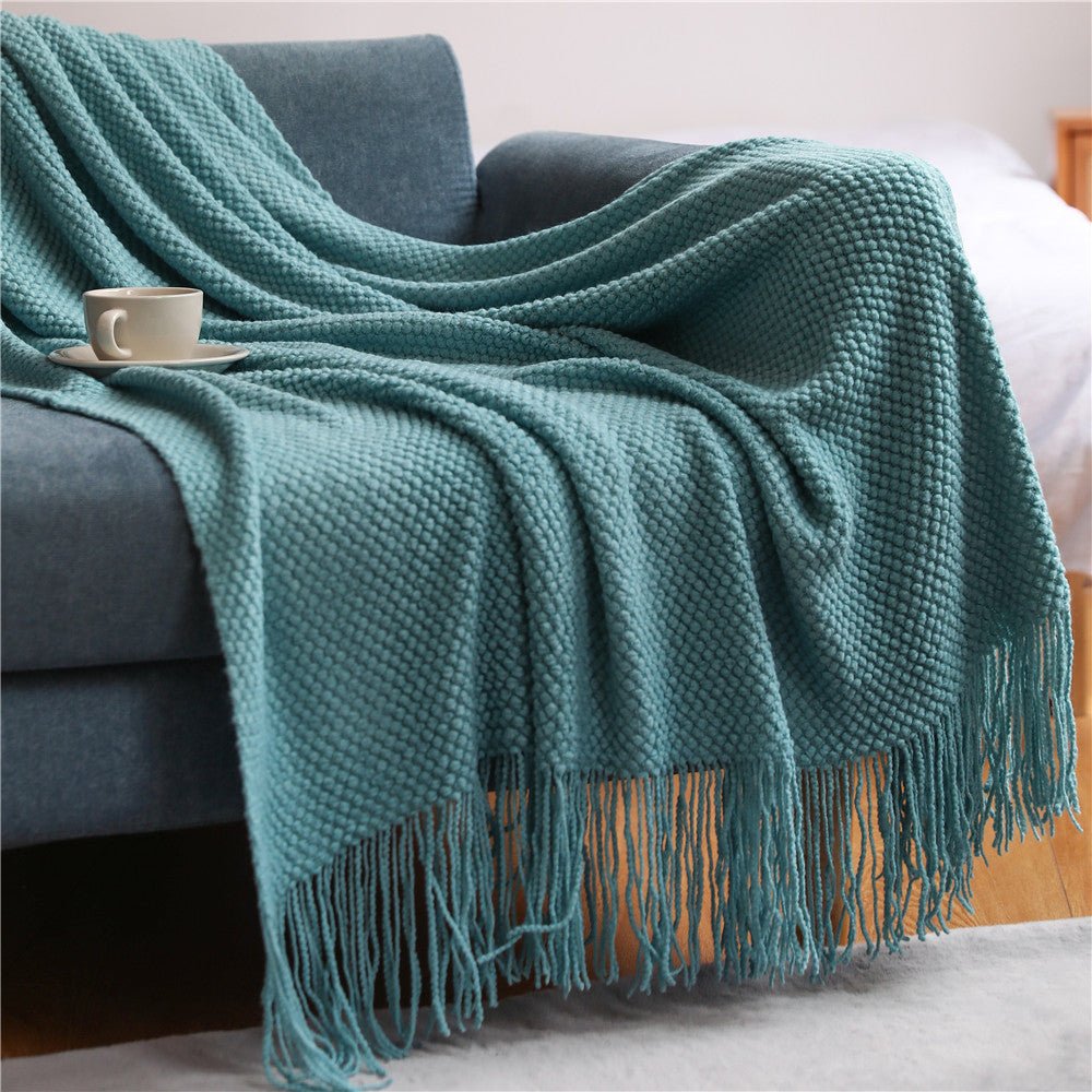 Warm Thick Knitted Throw Blanket