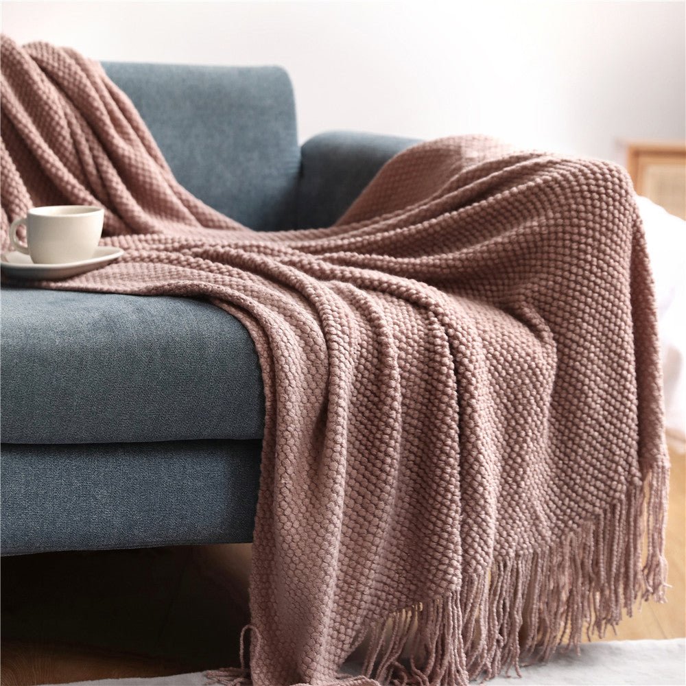 Warm Thick Knitted Throw Blanket