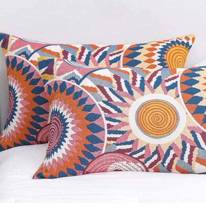 Nordic Sunburst Buttoned Cotton Pillowcases (Set of 2)