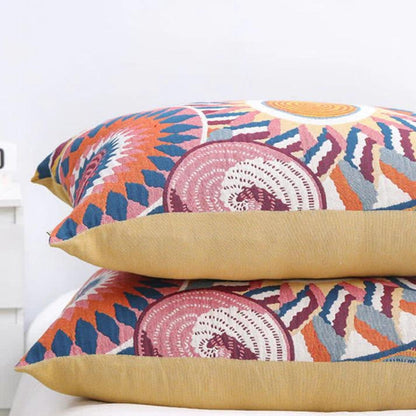 Nordic Sunburst Buttoned Cotton Pillowcases (Set of 2)
