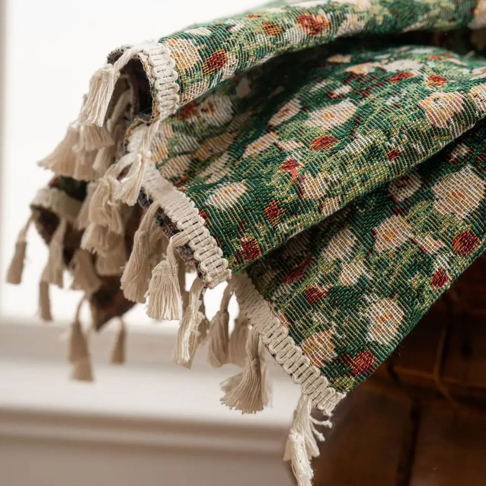 Noveau Ditsy Floral Tassel Curtain