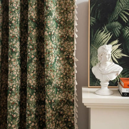 Noveau Ditsy Floral Tassel Curtain
