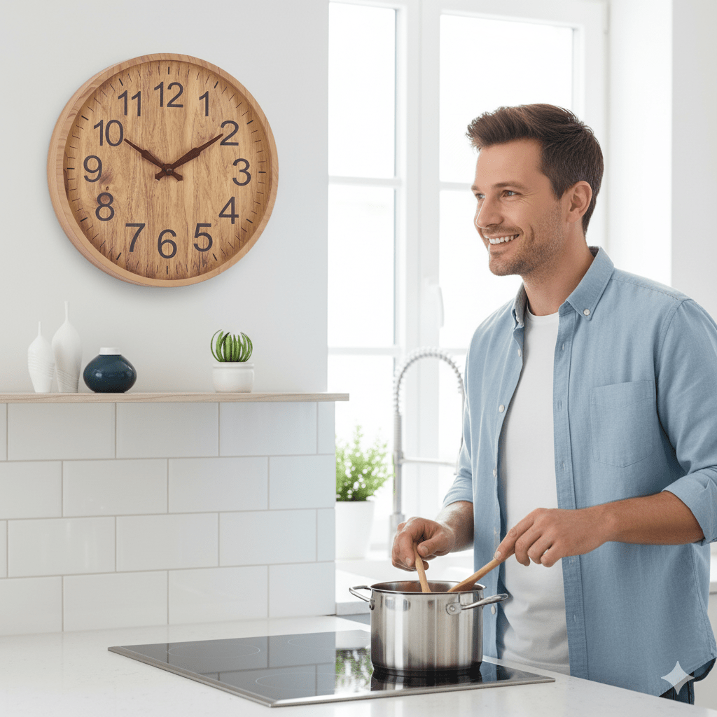 Quiet Wooden Wall Clock with Rustic Style