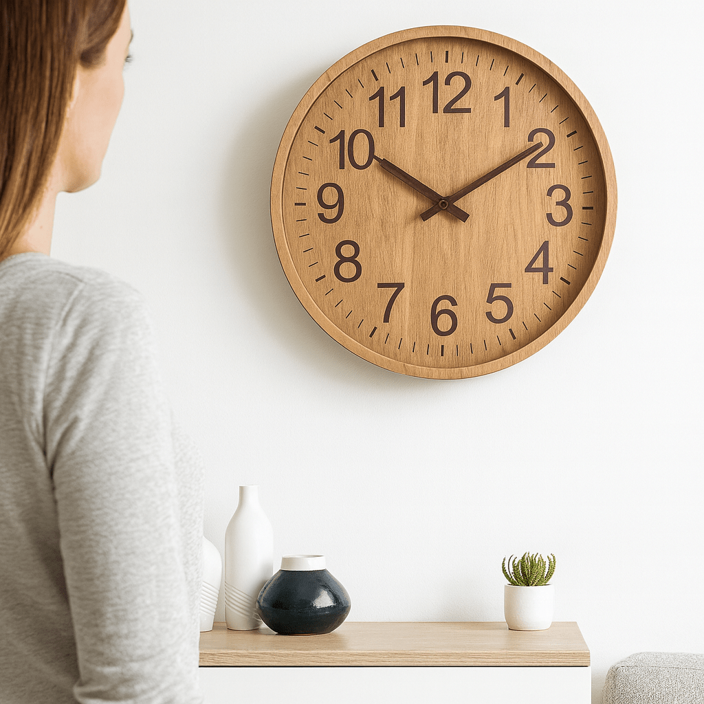 Quiet Wooden Wall Clock with Rustic Style - Cofik
