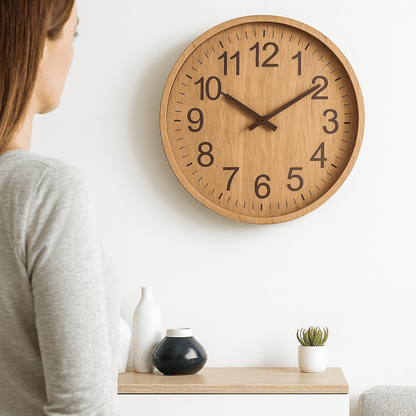 Quiet Wooden Wall Clock with Rustic Style - Cofik