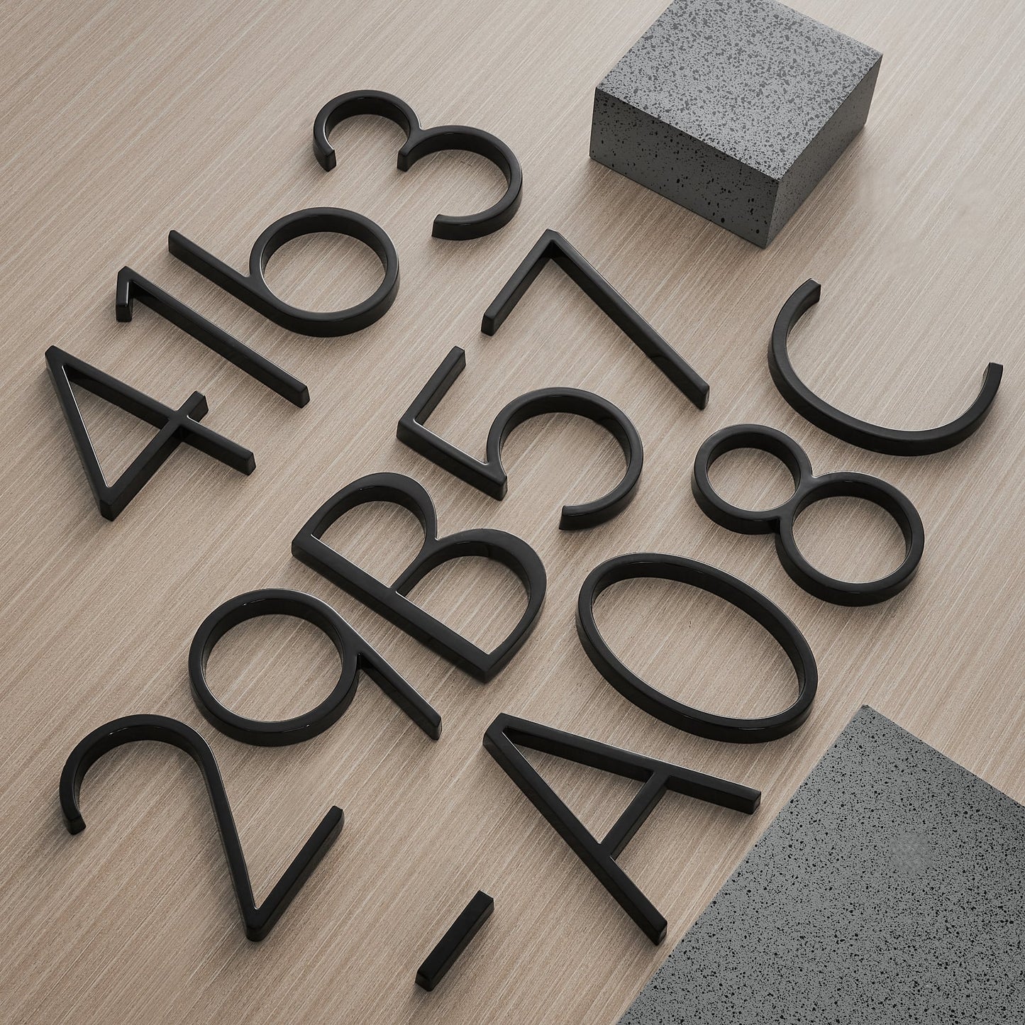 Modern Black Metal Address Sign