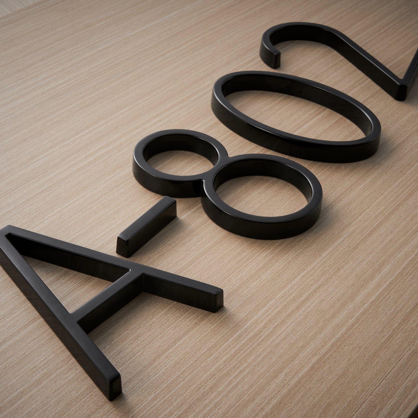 Modern Black Metal Address Sign