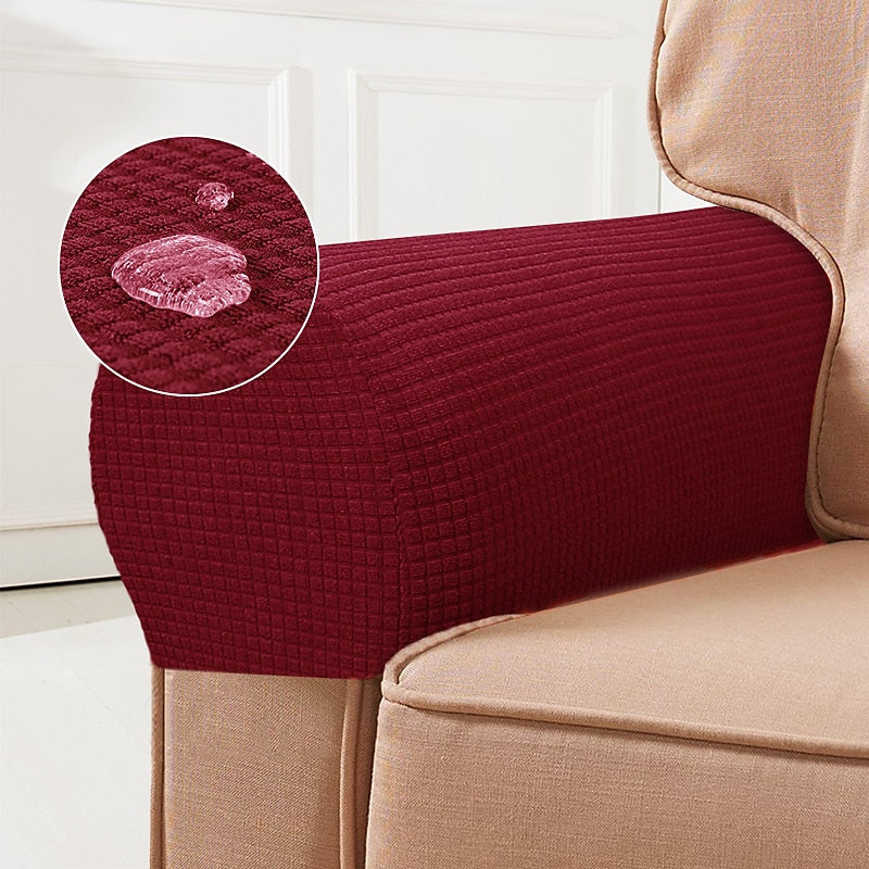 Stretchy Chair Armrest Covers, Set of 2, Red