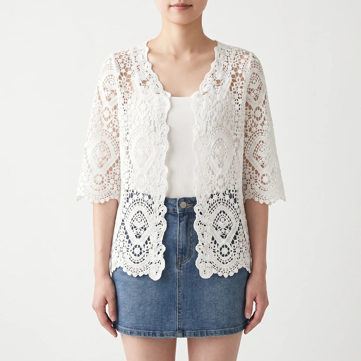 Open-Front Crochet Cardigan