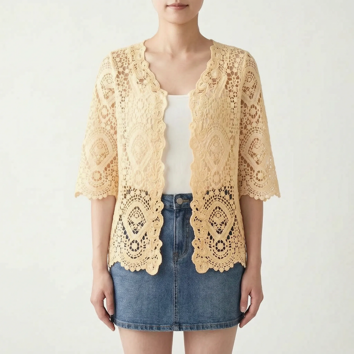 Open-Front Crochet Cardigan