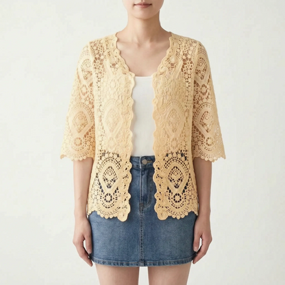 Open-Front Crochet Cardigan