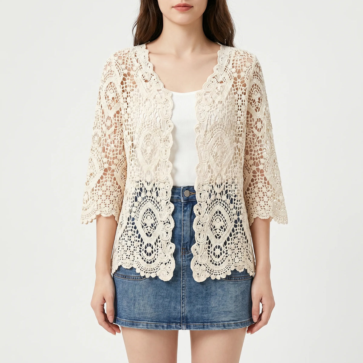 Open-Front Crochet Cardigan