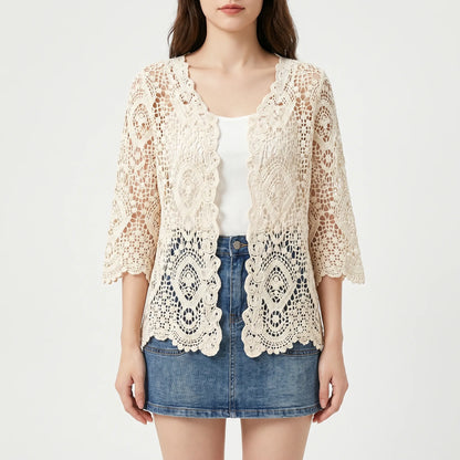 Open-Front Crochet Cardigan