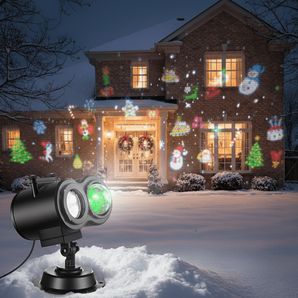 Outdoor Christmas Light Projector with 16 Holiday Patterns for Festive Decoration