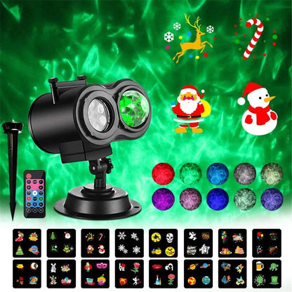 Outdoor Christmas Light Projector with 16 Holiday Patterns for Festive Decoration