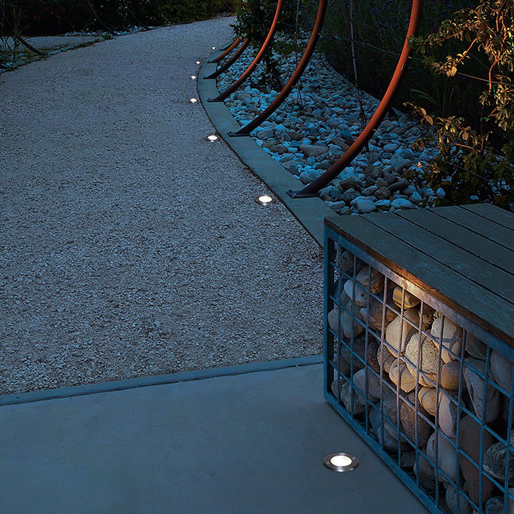 Outdoor Waterproof Step Lights LED Chrome Garden Inset Lights