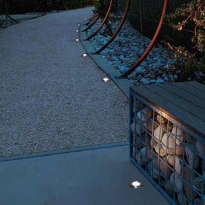 Outdoor Waterproof Step Lights LED Chrome Garden Inset Lights
