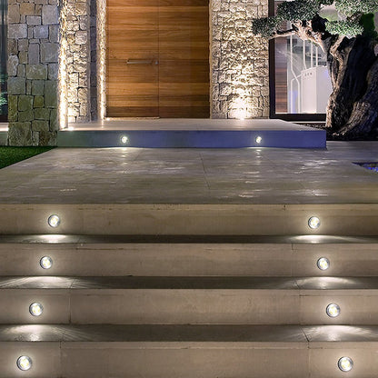 Outdoor Waterproof Step Lights LED Chrome Garden Inset Lights