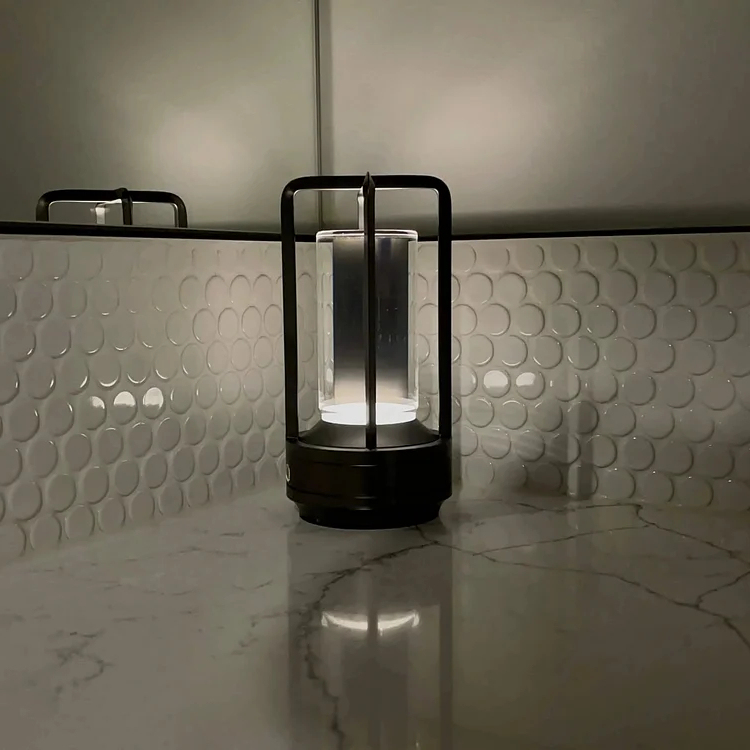 Warm Portable Battery Nightstand Lamp Gold