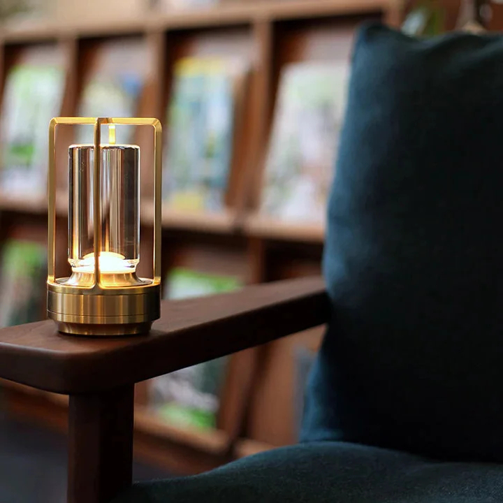 Warm Portable Battery Nightstand Lamp Gold