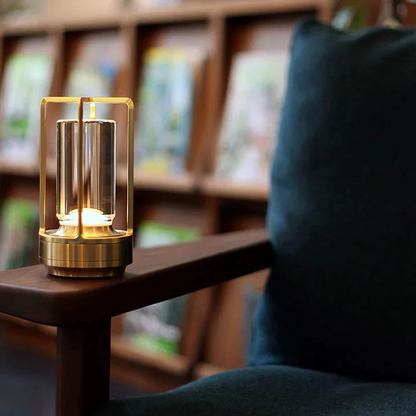 Warm Portable Battery Nightstand Lamp Gold
