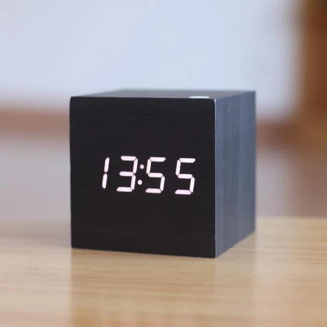 Contemporary Wooden LED Clock - Cofik
