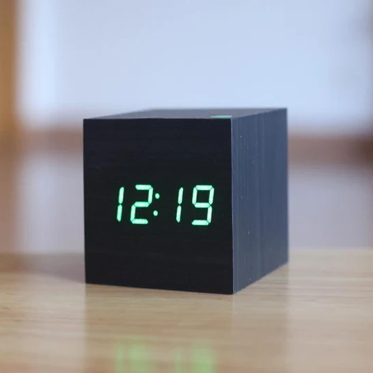 Contemporary Wooden LED Clock