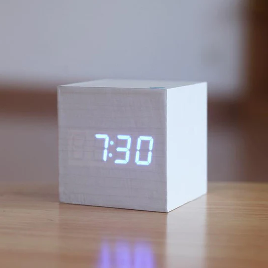Contemporary Wooden LED Clock