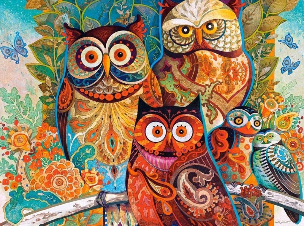 Colorful Owl Art Paint By Number Kit - Cofik