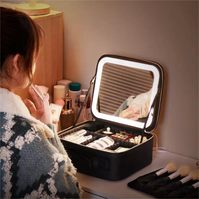 Portable LED Travel Makeup Bag