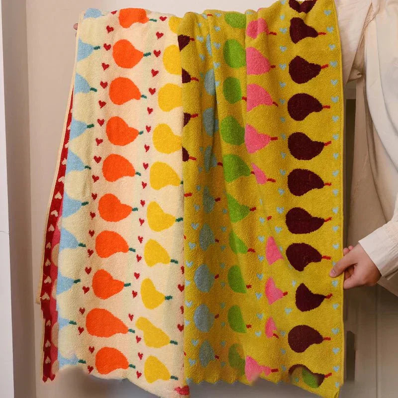 Gentle Kids Cotton Towel with Cute Pear Design - Cofik