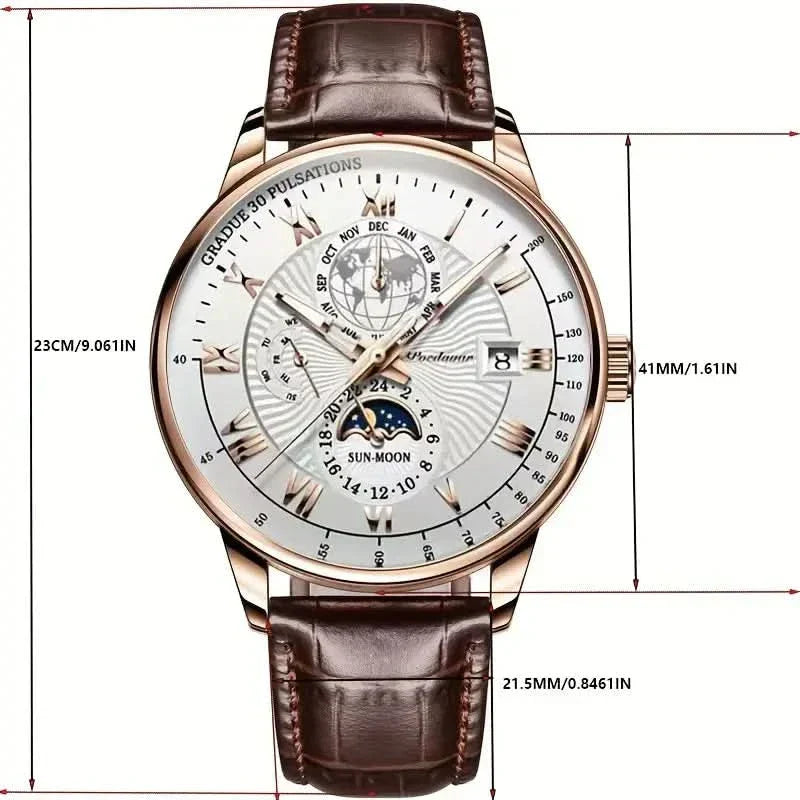 Premium Mens Automatic Watch with Moon Phase