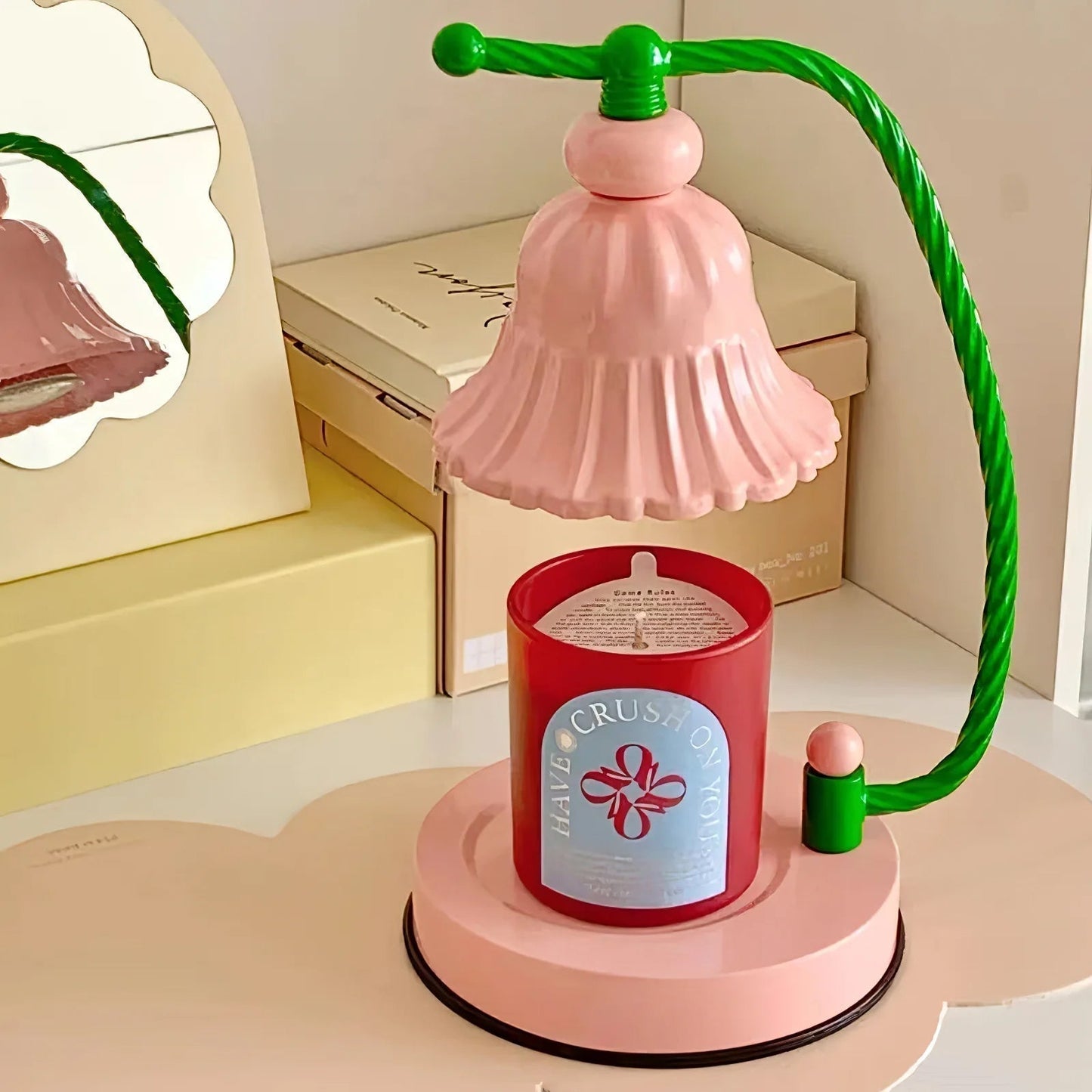 Pretty Pink Glass Desk Lamp